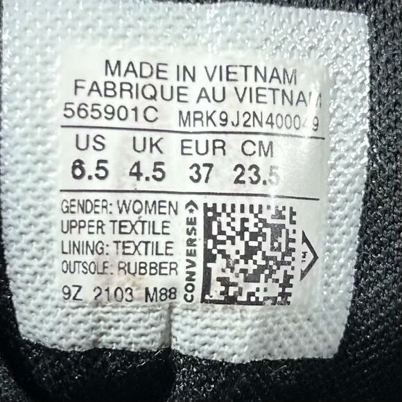 Converse CTAS Lugged Hi Top 565901C Black White Athletic Shoes Womens Size 6.5 - Picture 12 of 12